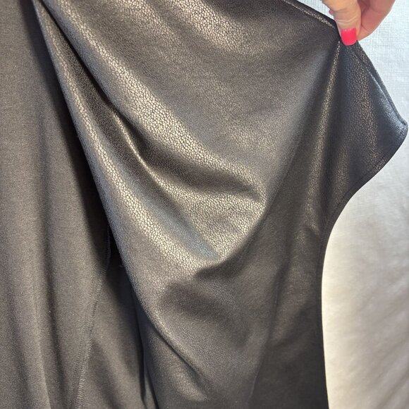 Karen Kane Womens Black Faux Leather Open Front Jacket With Ruched Sleeves One S - Picture 10 of 16